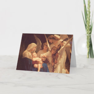 Cartão De Festividades Angels Venerando a Criança Cristo por Bougereau
