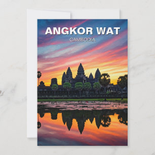 Cartão De Festividades Angkor Wat Cambodja Sunset