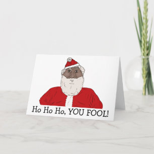 Cartão De Festividades Angry Black Santa Claus, Wishing You an Angry Xmas