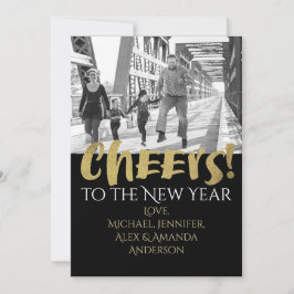 Cartão De Festividades Anima-se com a Dourada e a Foto Negra do Ano Novo