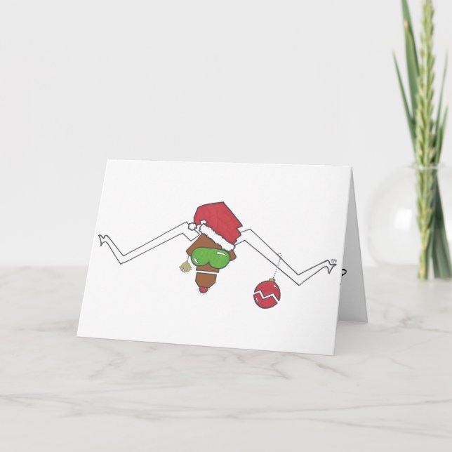 Cartão De Festividades Animais Attituídos® Natal com Estrela Solitária (Frente)