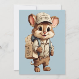 Cartão De Festividades Animais de Cartoon Cute Entrega Especial Em Qualqu