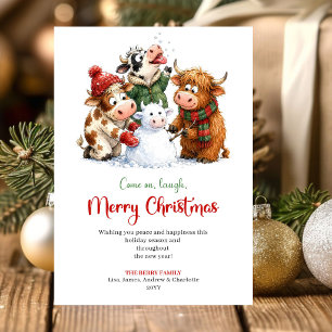 Cartão De Festividades Animais de Desenho Animado Natal Adoráveis e Excên