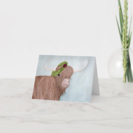 Cartão De Festividades Animais de Férias Incomuns: Vaca Carta 4"x5.6"