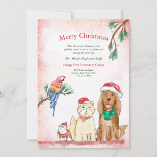 Cartão De Festividades Animais de Natal