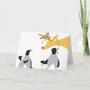 Cartão De Festividades Animais de Natal