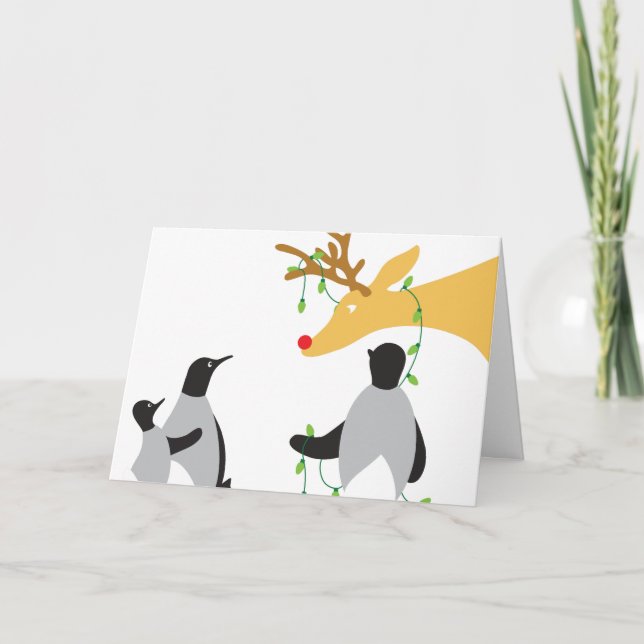 Cartão De Festividades Animais de Natal (Frente)