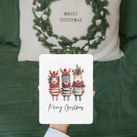 Animais de Natal em Aquarela Vintage