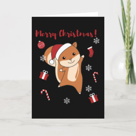 Cartão De Festividades Animais de Natal Esquilos de Inverno