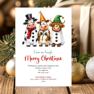 Cartão De Festividades Animais Engraçados Elegantes Cumprimentos de Natal