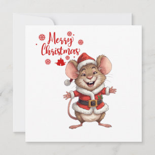 Cartão De Festividades Animal Natal Alegre – Desenho Animado Festivo de F