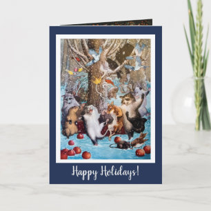 Cartão De Festividades Animals Dancing in the Woods - Christmas/New Year