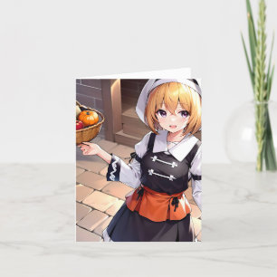 Cartão De Festividades Anime de Ação de Graças B - AI