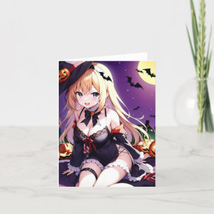 Cartão De Festividades Anime de Halloween O