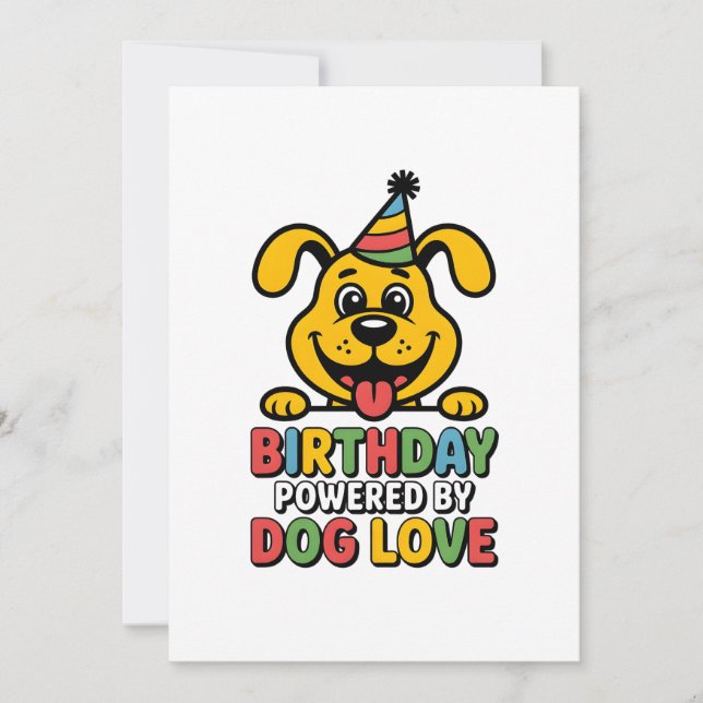 Cartão De Festividades Aniversário com o Poder do Amor Canino (Frente)
