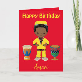 Cartão De Festividades Aniversário com Tema Africano 