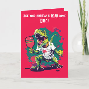 Cartão De Festividades Aniversário da bola de picles engraçada de Dino-mi