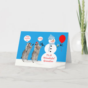 Cartão De Festividades Aniversário Da Véspera De Natal Para O Vovô Saudan