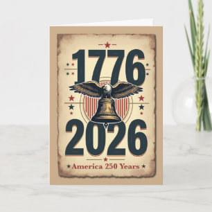 Cartão De Festividades Aniversário de 250 anos da América Patriótico Hist