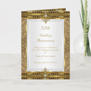 Cartão De Festividades Aniversário de 50 anos de Casamento Pérola Branca 