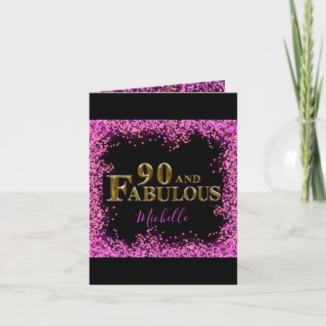 Cartão De Festividades Aniversário de 90 anos (Frente)