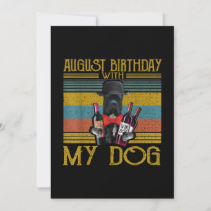 Cartão De Festividades Aniversário De Agosto Com Meu Cão De Cana-De-Can