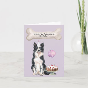 Cartão De Festividades Aniversário de Border Collie