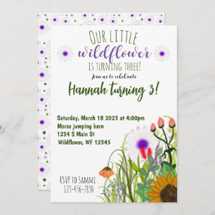 Cartão De Festividades Aniversário de flor selvagem