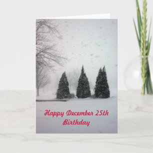 Cartão De Festividades Aniversário de Natal 6 - Neve Maciça