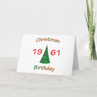 Cartão De Festividades Aniversário de Natal de 1961