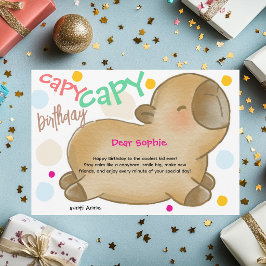 Cartão De Festividades Aniversário do capivara Capy 