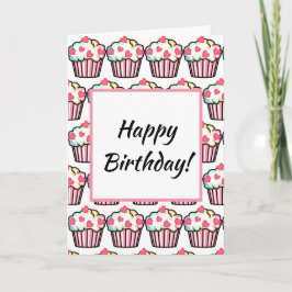 Cartão De Festividades Aniversário do cupcake Love