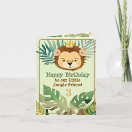 Cartão De Festividades Aniversário do Leãozinho da Selva Fofa