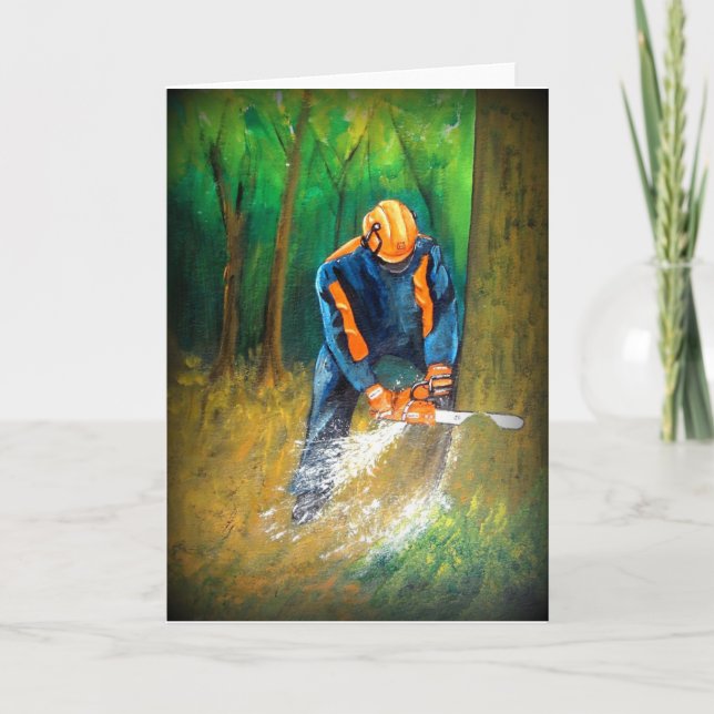 Cartão De Festividades Aniversário do presente de Natal do Arborist do (Frente)