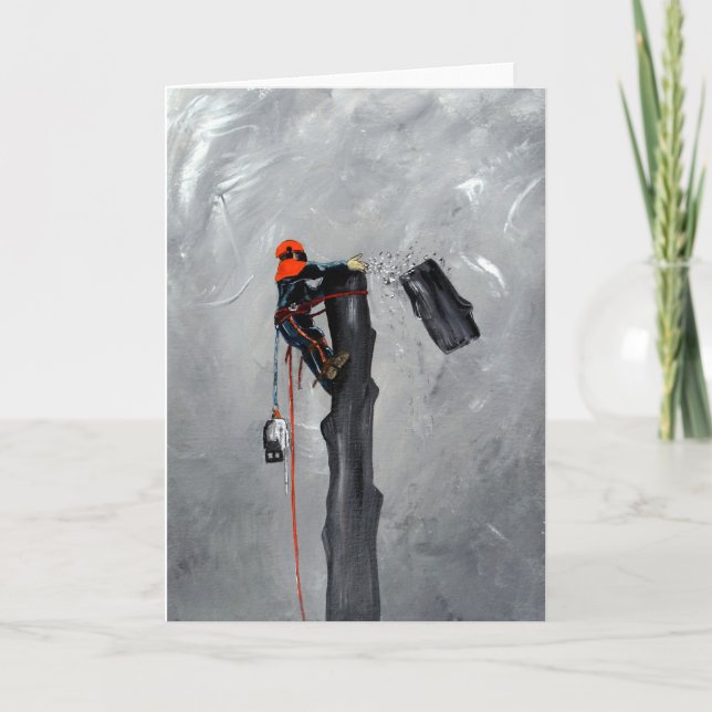 Cartão De Festividades Aniversário do presente de Natal do Arborist do (Frente)