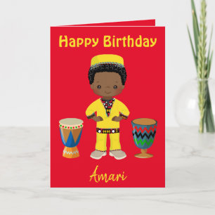 Cartão De Festividades Aniversário do Tema Africano