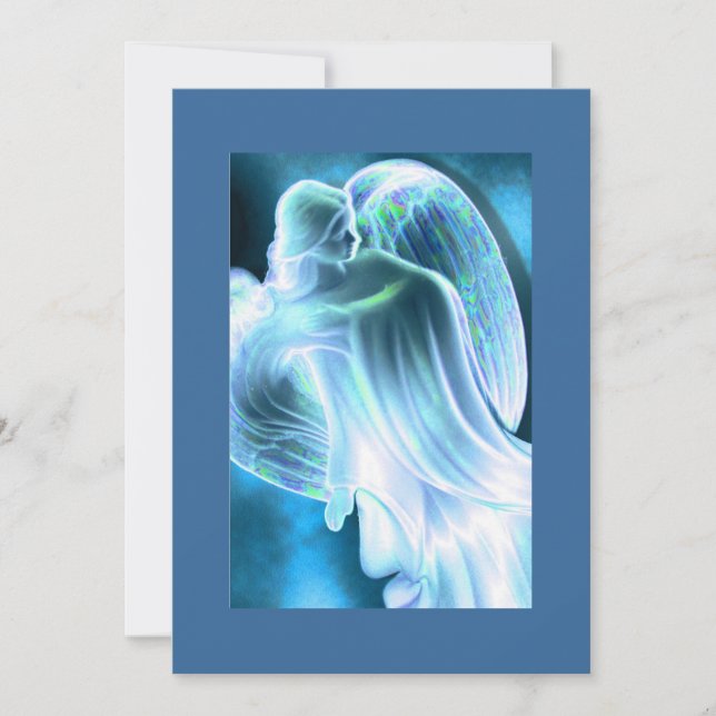 Cartão De Festividades Anjo Azul (Frente)