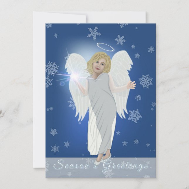 Cartão De Festividades Anjo da Neve (Frente)
