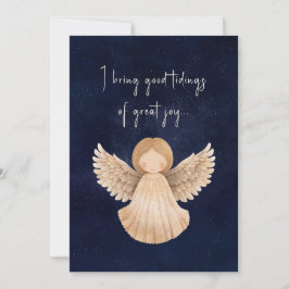 Cartão De Festividades Anjo de Aquarela de Mensagens de Natal de Grande A