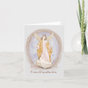 Cartão De Festividades Anjo de aquarela e Jesus bebê personalizado