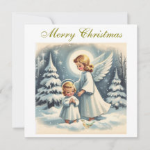 Anjo de Natal Antigo, Criança e Pássaro