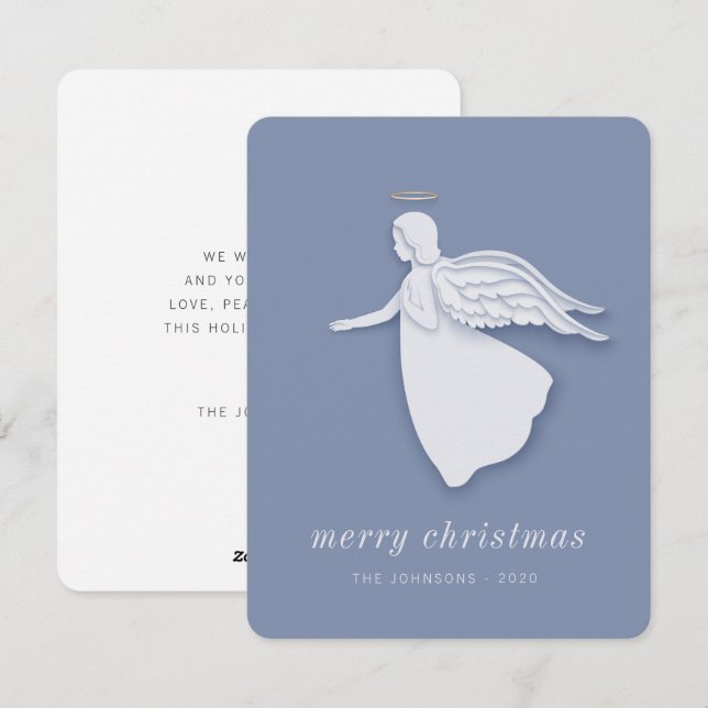 Cartão De Festividades Anjo de Natal Simples Moderno (Frente/Verso)