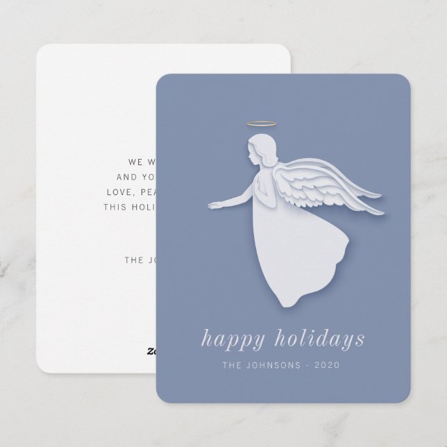 Cartão De Festividades Anjo de Natal Simples Moderno (Frente/Verso)
