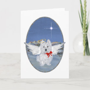 Cartão De Festividades Anjo de Natal Westie