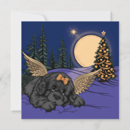 Cartão De Festividades Anjo de Neve Cachorrinho