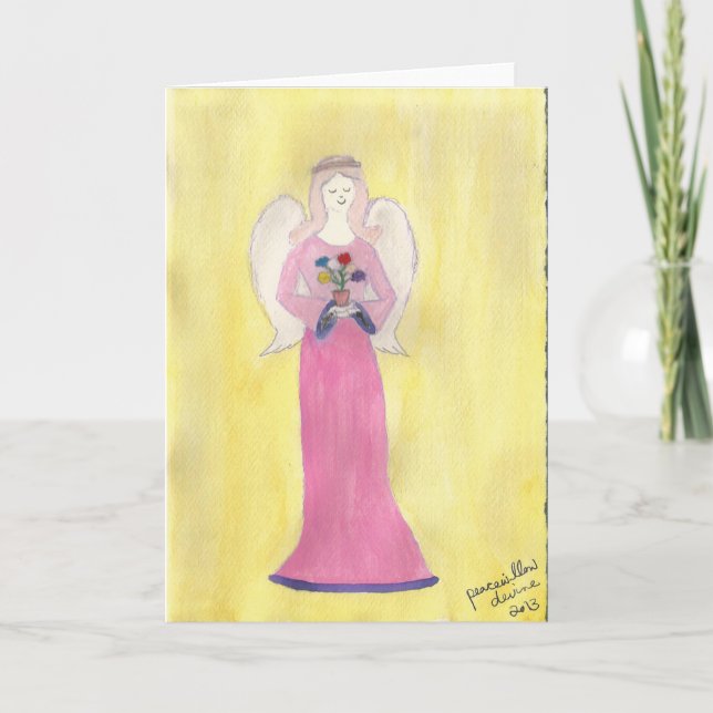 Cartão De Festividades anjo de serviço... por peacewillow (Frente)