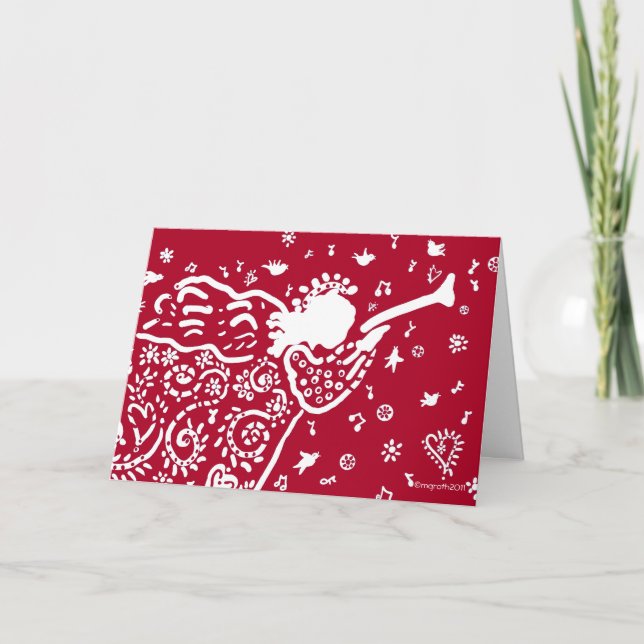 Cartão De Festividades Anjo de trompete (Frente)