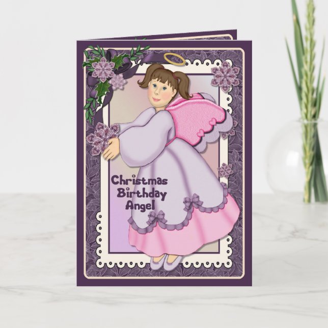 Cartão De Festividades Anjo do aniversário - verso para dentro (Frente)