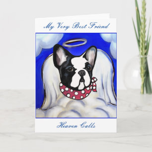 Cartão De Festividades Anjo do Bulldog Francês