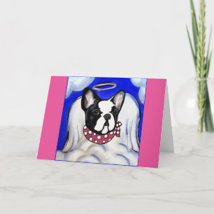 Cartão De Festividades Anjo do Bulldog Francês
